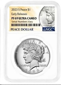 2023 S   Peace Silver Dollar Proof Coin  (23XF) NGC PF69 , !