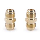 U.S. Solid 2pcs Brass Pipe Fitting Male Tube Coupler, 1/2