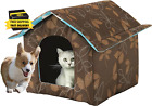 Outdoor Cat House Weatherproof Leaf, Cat Houses for Outdoor Cats, Waterproof War