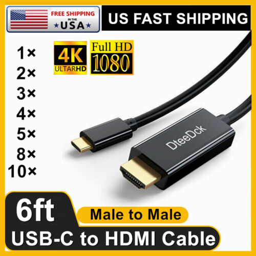 10×1× USB-C to HDMI HDTV Adapter Cable 4K 60Hz for Samsung MacBook Pro Universal