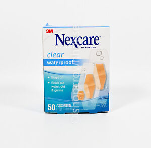 3M Nexcare Clear Waterproof Bandages Assorted Sizes 50 ct