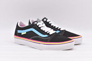 Men's Vans Skate Old Skool Low-Top Skate Shoes in Neon Rave Black, Size 6.5