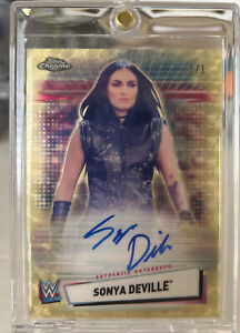 2021 Topps Chrome WWE SONYA DEVILLE Superfractor On Card AUTO 1/1