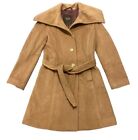 Authentic COACH Long Trench Coat Wool Blend Size XS Camel Tan Brown