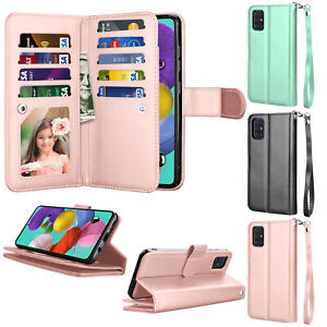 For Samsung Galaxy A71 5G Wallet Case PU Leather Card Folio Magnetic Phone Cover