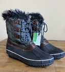 ITASCA Fur Lined Snow Boots Water Proof Quilted Size 10 Gray Brown Womens