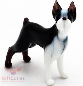 Art Blown Glass Figurine of the Boston Terrier dog