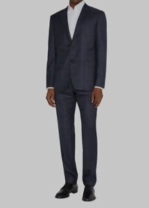 $7200 Brioni Men's Blue 2-Piece Plaid Wool Suit Coat Jacket Pants Size 50R
