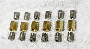 18 Piece 1/4 (7/16-24 Inverted) Stainless Steel Brake Fittings & brass Unions