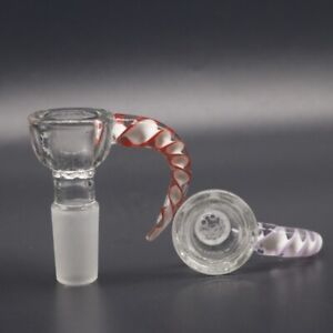 14mm male Glass Horns Slide Bowl with 7 Holes Honeycomb Screen for glass bong