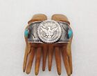 c.1930 Navajo Ingot Coin or Sterl. Silver Turquoise Half Dollar Cuff Bracelet