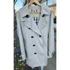 BURBERRY Nova Check Cream Double Breasted Belted Trench Coat Cotton Large