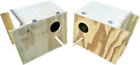 Wooden Nesting Box w/ Perch for Parakeets and Small Birds