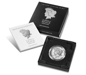 2023-S Proof $1 Peace Silver Dollar Box, OGP & COA