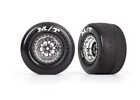 Traxxas Drag Slash Rear Mounted Tires & Chrome Wheels 9475R