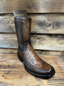 Cuadra Men's Cowboy Boots Ostrich Moronic Casta W/ Zipper