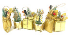 Vintage Bottle Brush Tree Christmas Ornament Gold Toy Present Drum 3