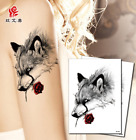 Temporary Large Realistic Wolf Tattoo Black Bird Tattoos Art Waterproof Sticker