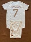 Al Nassr Fc Away Ronaldo #7 CR7 Jersey With Shorts White uniform For Children