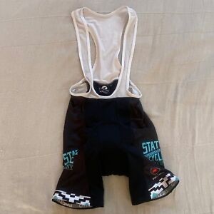 Pactimo Cycling Bib Shorts Men’s Small State Bicycle Co Black Padded