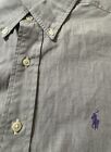 Polo Ralph Lauren Mens Shirt XXL Gray Oxford Long Sleeve Button Down Dress