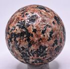 42mm Orthoclase w/ Tourmaline Quartz Pyrite Inclusions Mineral Sphere Ball Peru