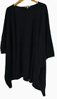 Neiman Marcus Cashmere Shawl Sweater Size One Size Black Open Cape Poncho Topper