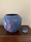 Van Briggle Collector Society 2006 Large Blue Vase With Insert 8 X 9