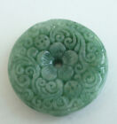 Certified  Green  Natural A Jadeite Moire Safety Circle Donut Pendant