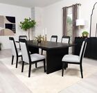 New Listing7 PC DISTRESSED BLACK DINING TABLE & 5 WHITE CHAIRS DINING ROOM FURNITURE SET