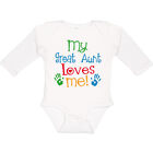 Inktastic My Great Aunt Loves Me Long Sleeve Creeper Gift From Boys Girls Hws