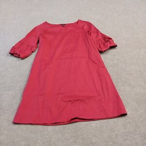 Theory Womens Size 6 Red Solid Short Puff Sleeve Shift Dress