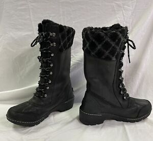 Sorel Whistler Tall Snow Boots Black Women's Size 9 Waterproof & Rubber Sole VGC