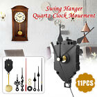 Quartz Pendulum Wall Clock Movement DIY Kit Silent Repair Parts w/2 Pairs Hands