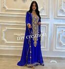Sale!! Royal Blue Moroccan Dubai Kaftan Farasha Abaya wedding Long Gown Dress 53