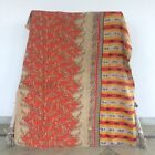 Single Kantha Quilt Bedspread Vintage Cotton Multicolor Boho Gypsy Blanket