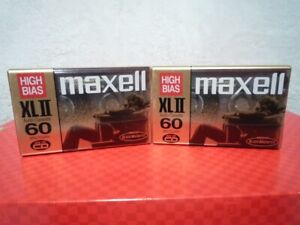 LOT OF 2 MAXELL XLII 60 ~ HIGH BIAS ~ TYPE II ~ CASSETTE TAPES ~ FACTORY SEALED!