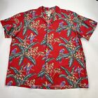 Vintage Paradise Found Magnum PI Hawaiian Shirt Floral Parrots Birds Size 2XL