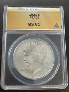 1921 Peace Dollar High Relief MS-61 ANACS *Key Date*