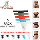 Mens G String Thong Sexy Underwear Stretch T Back Cotton Casual Everyday 5 Pack