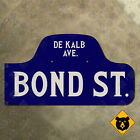 New York Brooklyn Bond Street De Kalb Ave humpback 1910s road sign marker 22x12