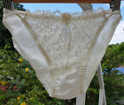 Vintage Nylon Lace Panty Sissy White Silky Polyester Brief Size Small Hip 32-36