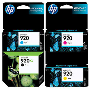 GENUINE NEW HP 920XL 920 Ink Cartridge 4-Pack for Officejet 6000 6500 7000 7500