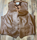 Scully Western Leather Vest Mens 44 Brown Lined Cowboy Rodeo Vintage Biker