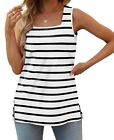 Womens Tank Tops Loose Fit Casual Fashion Sleeveless Square Neck Lightweight ...