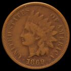 1869/69 INDIAN HEAD CENT ✪ VF VERY FINE ✪ 1C OVERDATE 1869 OVER 9 69 ◢TRUSTED◣