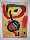 Joan Miro Painting Drawing Vintage Sketch Paper Signed Stamped