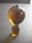 Vintage Amber Crystal Bottle Decanter / Perfume Bottle Stopper Topper - 3-1/4