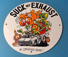 Vintage Rat Fink Porcelain Sign - Ed Big Daddy Roth Hot Rod Pump Plate Wall Sign