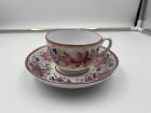 New ListingPink Luster Soft Paste Porcelain Floral Tea Cup & Saucer C. 1830 - 40